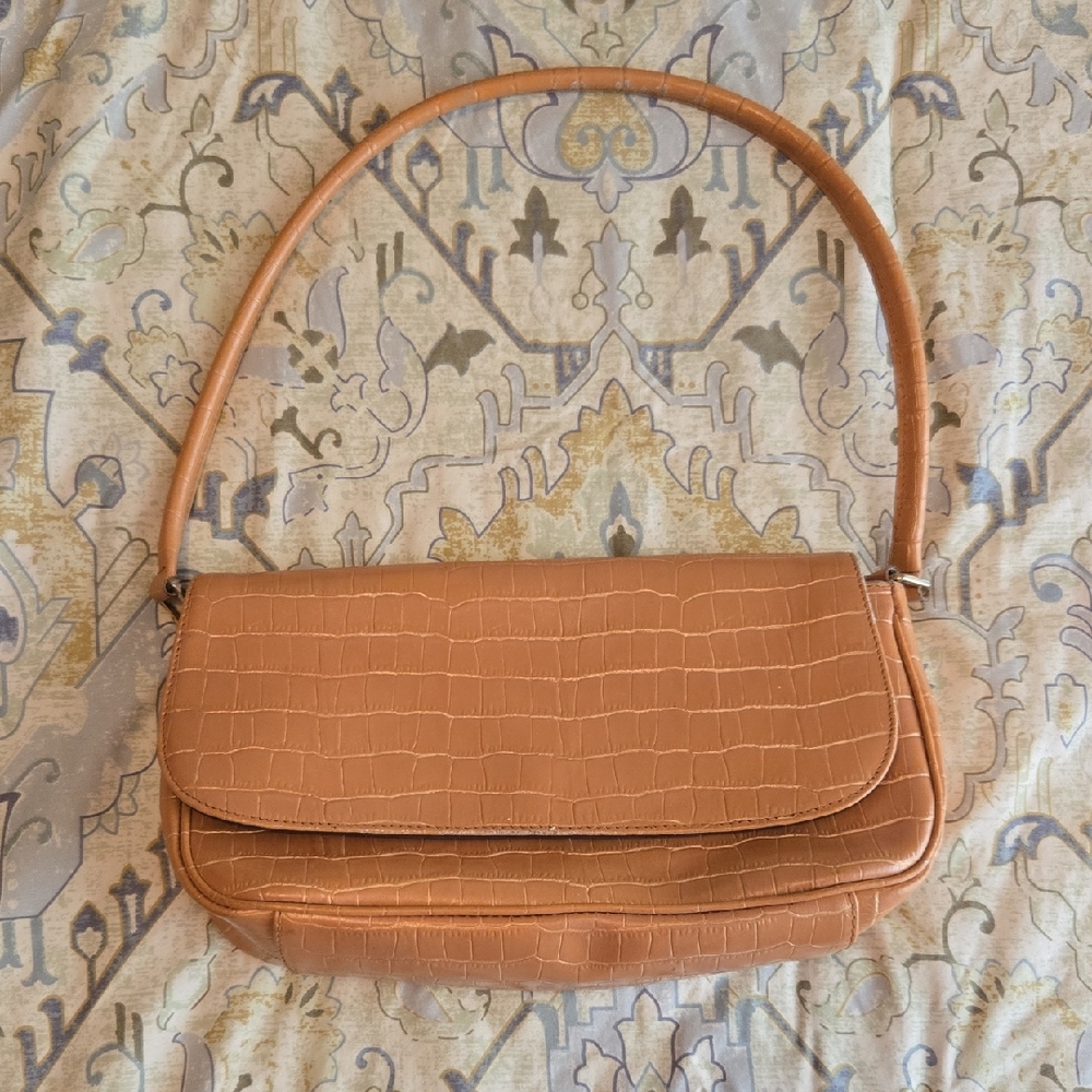 Michael Rome by Besozzi Crocodile-Embossed Shoulder Bag